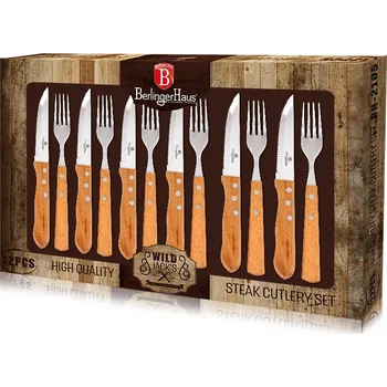 Sada kuchyňského náčiní Berlinger Haus 12dílná sada steakových nožů a vidliček, Wood 54322