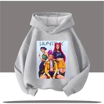 Chlapecký svetr KPop Demon Hunters (Lovkyně démonů) KPop Demon Hunters dětská mikina s potiskem (Huntrix) - mix barev Barva: šedá (10), Velikost: 150