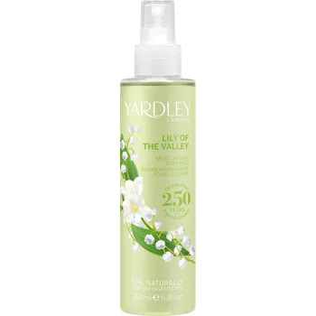 Tělový sprej Yardley Konvalinka Tělová mlha pro osvěžení během dne, 200 ml