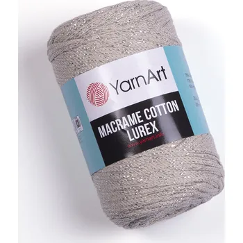 Galanterie Yarn Art Macrame Cotton Lurex 725 béžová se stříbrnou nitkou