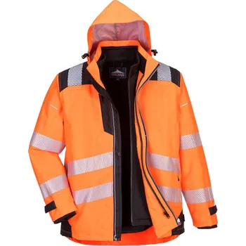 pracovní bunda PORTWEST Bunda PW365 Hi-Vis 3v1, zateplená, reflexní POR-PW365OBRXXL 2XL Oranžová/černá
