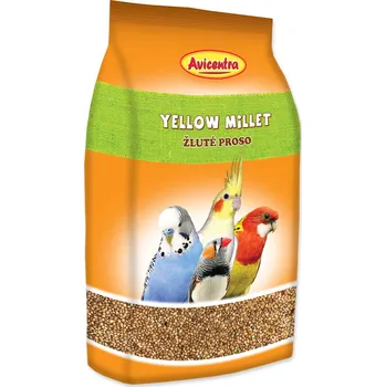 Krmivo pro ptáka Proso Avicentra žluté 1kg-KARTON