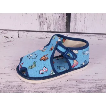 Chlapecké bačkory Bačkůrky papučky HP Čechtín 505 sv. modré s domácími zvířátky velikost: 20