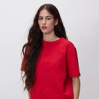 Reserved - LADIES` T-SHIRT - červená - 052HT-33X - 052HT-33X-S