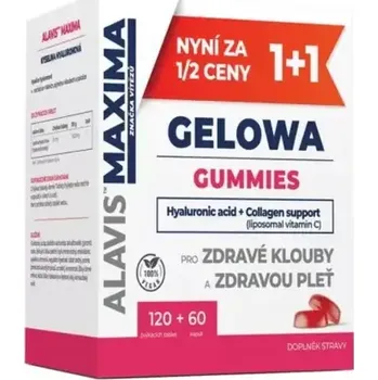 Alavis Maxima Gelowa Gummies jahoda, 120 tbl. + 60 cps.