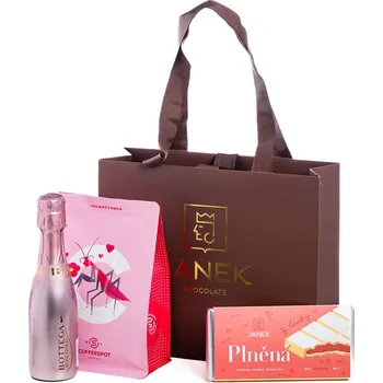 Čokoláda Luxusní dárková taška plná lásky - Prosecco, káva, čokoláda