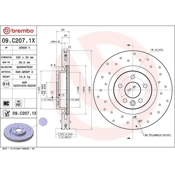 Brzdový kotouč Brzdový kotouč BREMBO 09.C207.1X