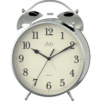 Hodiny Budík JVD stříbrný, 21,5 cm