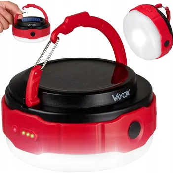KEMPINGOVÁ LED LAMPA TURISTICKÁ SVÍTILNA SOLÁRNÍ POWERBANK USB VAYOX