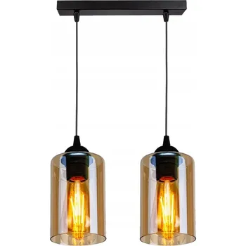ZÁVĚSNÁ LAMPA BISTRO ČERNÁ 2X40W E27 HNĚDÁ