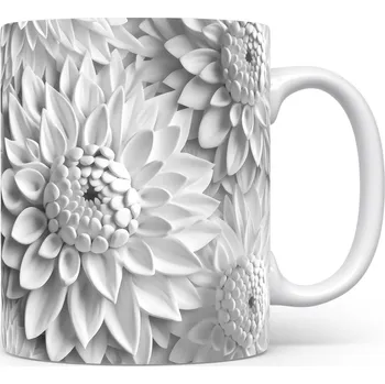 Hrnek s květinovým 3D efektem – 3D efektem
