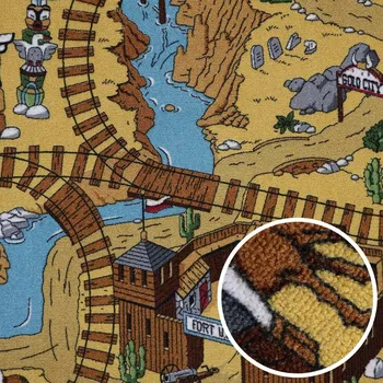 Koberec AKCE: 120x170 cm Dětský kusový koberec Western - obšitý ze všech stran, šíře, vícebarevná, filc, dětský pokoj, AladinWorld Expres - 1 rok na vrácení + DOPRAVA ZDARMA k Vám i zpět