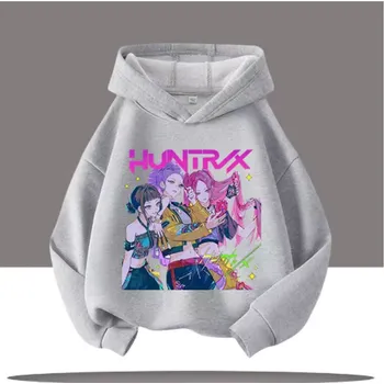 Chlapecký svetr KPop Demon Hunters (Lovkyně démonů) KPop Demon Hunters dětská mikina s potiskem (Huntrix) - mix barev Barva: šedá (4), Velikost: 130