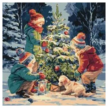 Set školních potřeb Malowanie po numerach -Choinka przyjaźni 4040cm