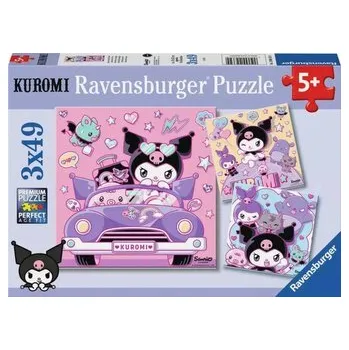 Puzzle RAVENSBURGER Puzzle Kuromi 3x49 dílků