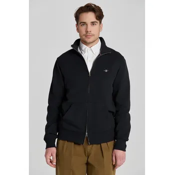 Pánská mikina MIKINA GANT REG SHIELD FULL ZIP SWEAT BLACK