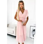 numoco basic 470-1 GIORGIA Plisované šaty s volánky, výstřihem a