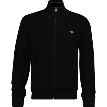 Pánský svetr KARDIGÁN GANT MICRO TEXTURED COTTON ZIP CARDIGAN BLACK