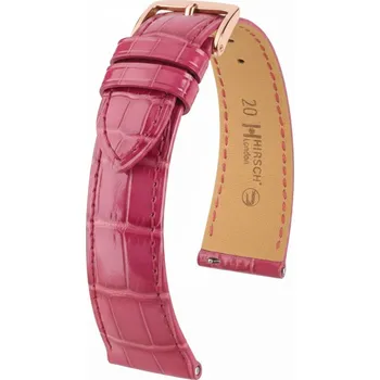 Řemínek na hodinky Kožený řemínek Hirsch London L 04307024-7, růžový, aligátoří kůže, délka L, Quick Release