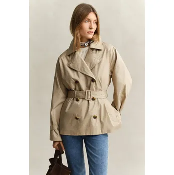 Dámský kabát KABÁT GANT LIGHTWEIGHT SHORT TRENCH COAT OAT BEIGE