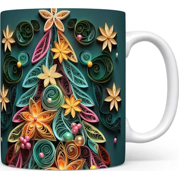 Hrnek s barevným vzorem květin