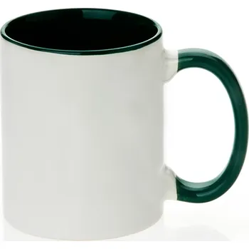 Hrnek SubliT bílý 325 ml - vnitřek a ucho zelené