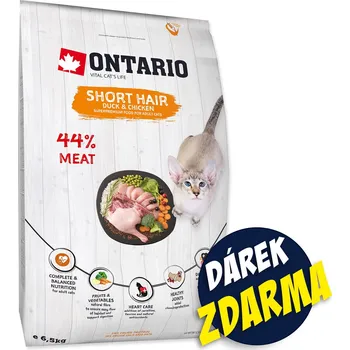 Volný čas Krmivo Ontario Cat Shorthair 6,5kg + 6 kapsiček ZDARMA