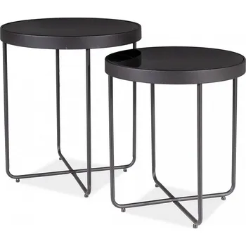 Konferenční stolek Konferenční stolky DAJAN (2 ks) bílý mramor/zlatá