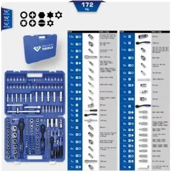 Gola sada KS TOOLS Brilliant - Gola sada 1/2", 1/4", 3/8", 172ks