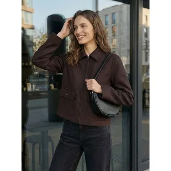 Sinsay - Krátká shacket bunda - tmavě hnědá - 363HC-89X - 363HC-89X-S