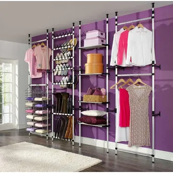 vidaXL Teleskopický botník s tyčemi hliník [321111]