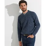 Blancheporte Irský pulovr s výstřihem do V modrá žíhaná