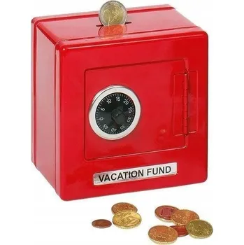 Pokladnička Pokladnička Goki trezor kovový červený s kódem