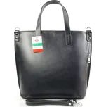 Kožená shopper bag kabelka Vera Pelle 1777 šedá