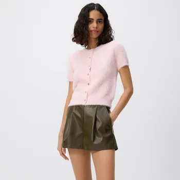 Dámské kraťasy Reserved - Kraťasy z&nbsp;umělé kůže - hnědozelená - VI093-78X - VI093-78X-S