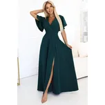NUMOCO 581-8 JENNIFER long dress with a leg slit, sleeves and a
