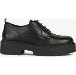 Černé dámské kožené polobotky na platformě Geox Spherica -