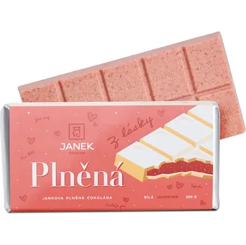 Čokoláda JANKOVA plněná bílá čokoláda z lásky