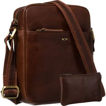 Peterson pánská kabelka přes rameno z pravé kůže Hnědá