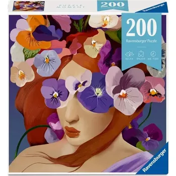 Puzzle Puzzle RAVENSBURGER Moment Květinová hlava Fialka 200 dílků