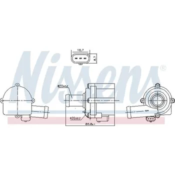 Chladič motoru Vodní čerpadlo, chlazení motoru NISSENS 832152