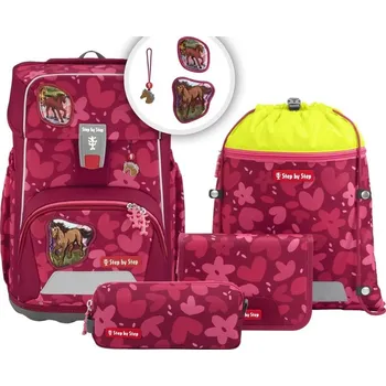 Školní batoh Aktovka Step by Step GIANT Wild Horse Nora - 5 dílný set, AGR certifikát