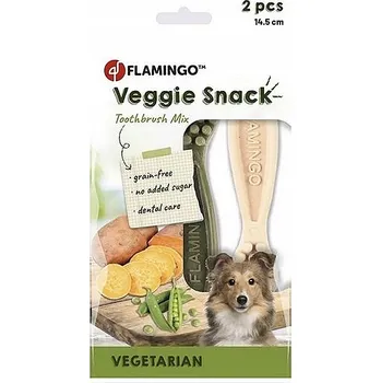 Pamlsek pro psa Flamingo - Veggie Snack - Vegetariánské dentální pamlsky pro psy - 14,5 cm (2 kusy)
