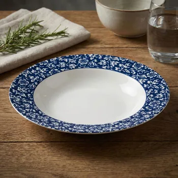 Talíř Porcelánový hluboký obědový talíř LAURA ASHLEY SWEET ALLYSUM bílý 22 cm