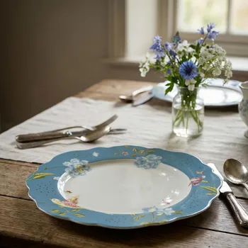 Talíř Porcelánový mělký obědový talíř LAURA ASHLEY HERITAGE SEASPRAY UNI 24,5 cm