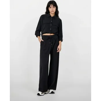 Sinsay - Látkové kalhoty se širokou nohavicí - černá - 881GZ-99X - 881GZ-99X-XXS