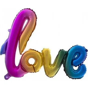 Helium do balónku Funny Fashion Foliový balonek love duhový 100 cm