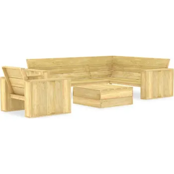 Zahradní sestava vidaXL 3dílná zahradní sedací souprava impregnované borové dřevo [3053192]