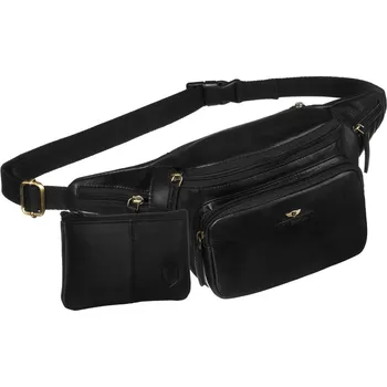 Outdoorové zavazadlo Klasická pánská kožená ledvinka Barva: Černá