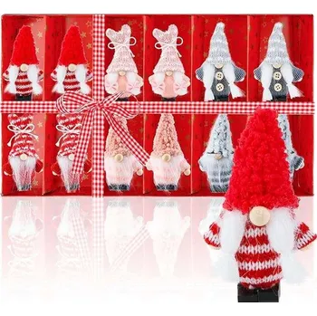 Vánoční dekorace Vánoční ozdoby Sada elfové a trpaslíci Dekorace na Vánoce 12 ks